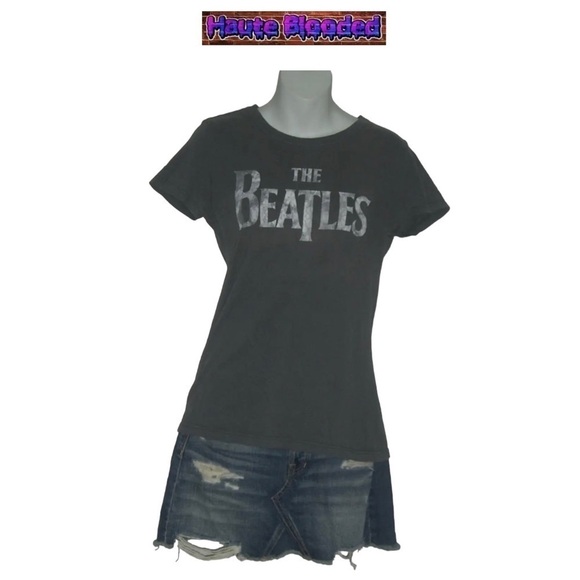 The Beatles Tee Shirt Distressed Crinkle Fatigued Gray McCartney Lennon Starr XL - Picture 8 of 8